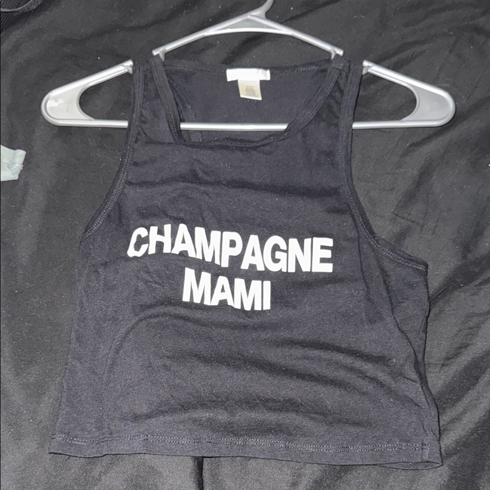 Black 'Champagne Mami' Tank Top